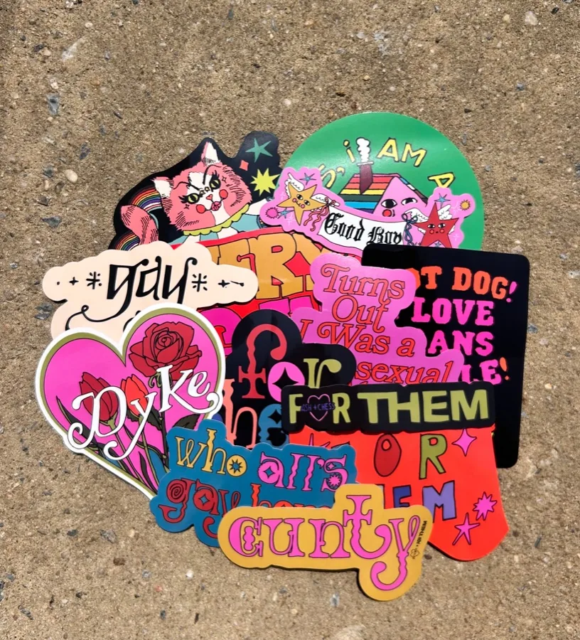Very Gay Sticker Pack by For Them x Ash&Chess — a pile of colourful queer stickers